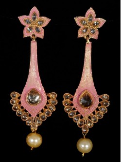 Reverse Ad Earrings With Meenakari Work